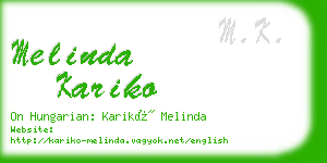 melinda kariko business card